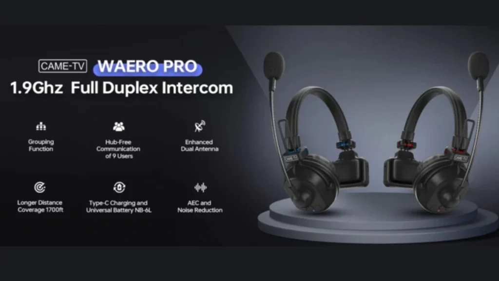 CAME TV Waero Pro 1.9GHz Wireless Headset Brings Zero Latency Duplex Communication to Production Teams 4
