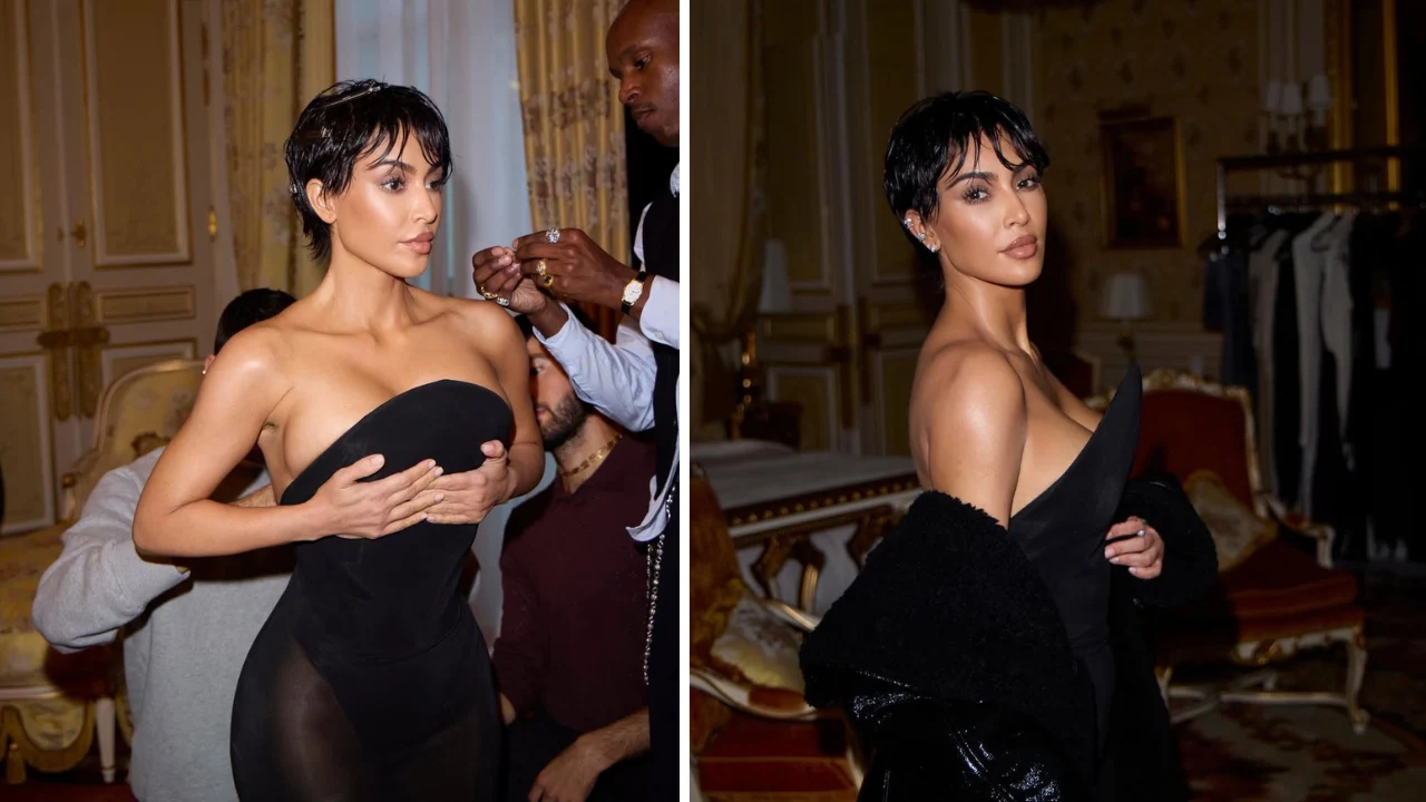 Kim Kardashian Channels Kris Jenner With Striking Pixie Cut at Paris Fashion Week