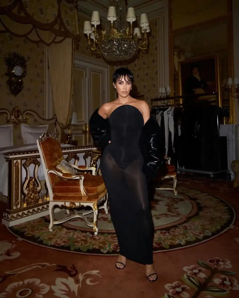 Kim Kardashian Channels Kris Jenner With Striking Pixie Cut at Paris Fashion Week 6