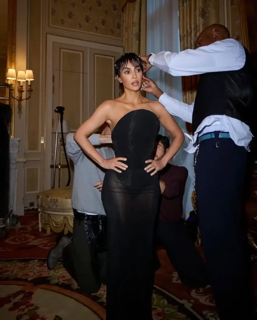 Kim Kardashian Channels Kris Jenner With Striking Pixie Cut at Paris Fashion Week 7