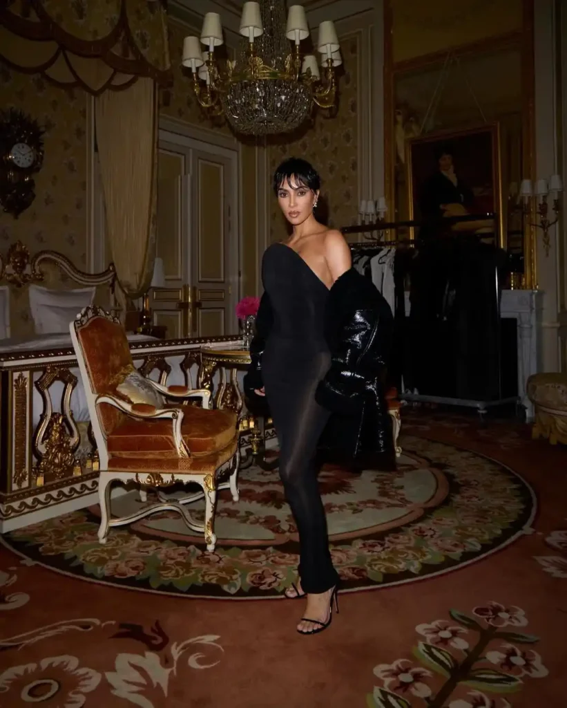 Kim Kardashian Channels Kris Jenner With Striking Pixie Cut at Paris Fashion Week 8